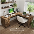 Somerset 72W 3 Position Sit to Stand L Desk in Fresh Walnut - Engineered Wood