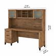 Somerset 72W Office Desk with Drawers and Hutch - Engineered Wood