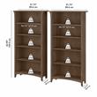 Salinas Tall 5 Shelf Bookcase Set of 2 in Ash Brown - Engineered Wood