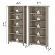 Salinas Tall 5 Shelf Bookcase Set of 2 in Driftwood Gray - Engineered Wood