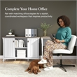 Salinas Accent Storage Cabinet with Doors in White and Gray - Engineered Wood