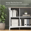 Salinas Accent Storage Cabinet with Doors in White and Gray - Engineered Wood