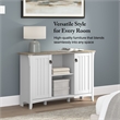 Salinas Accent Storage Cabinet with Doors in White and Gray - Engineered Wood