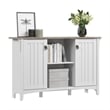 Salinas Accent Storage Cabinet with Doors in White and Gray - Engineered Wood