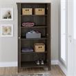 Salinas Tall Storage Cabinet with Doors in Ash Brown - Engineered Wood