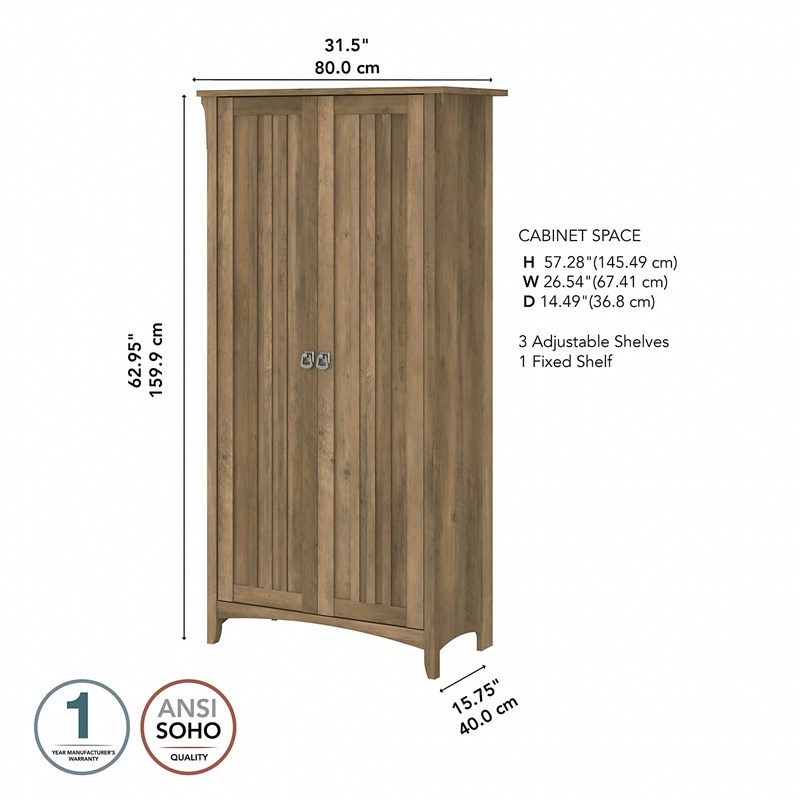 Salinas Tall Storage Cabinet with Doors in Reclaimed Pine - Engineered Wood