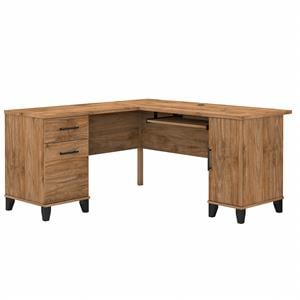 Somerset 60W L Shaped Desk with Storage - Engineered Wood