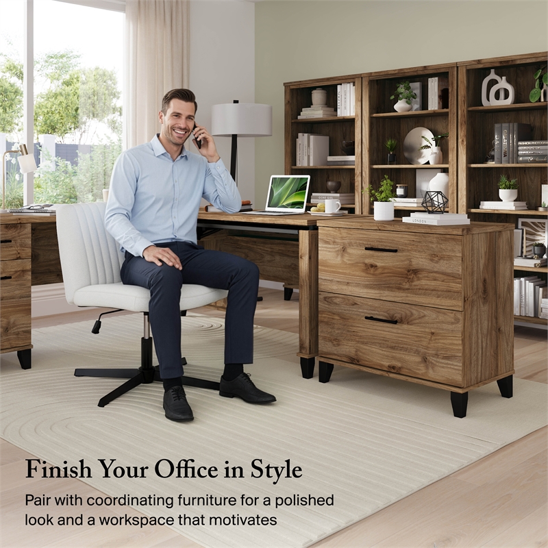 Somerset Tall 5 Shelf Bookcase in Fresh Walnut - Engineered Wood
