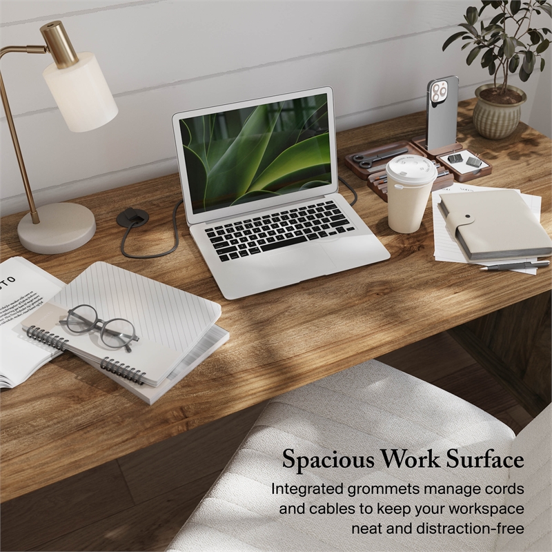 Somerset 72W Office Desk with Drawers in Fresh Walnut - Engineered Wood