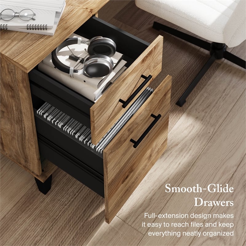 Somerset 72W Office Desk with Drawers in Fresh Walnut - Engineered Wood