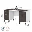 Somerset 60W Office Desk with Drawers - Engineered Wood