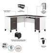 Somerset 60W L Shaped Desk with Storage - Engineered Wood