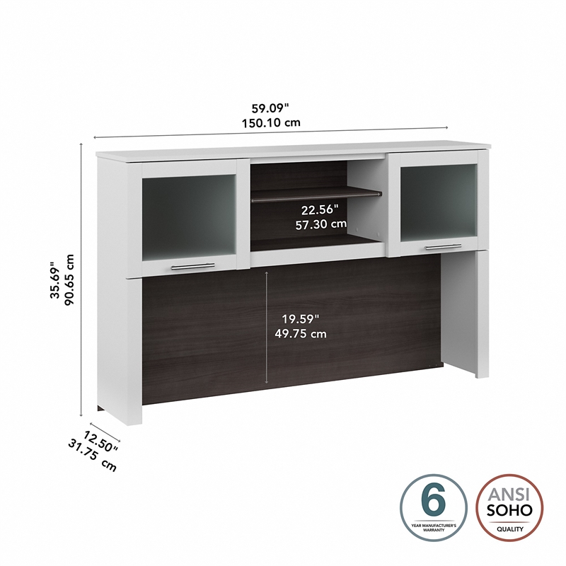 Somerset 60W Desk Hutch - Engineered Wood
