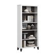 Somerset Tall 5 Shelf Bookcase in White and Storm Gray - Engineered Wood