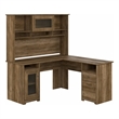 Cabot 60W L Shaped Computer Desk with Hutch in Reclaimed Pine - Engineered Wood