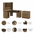 Bush Furniture Cabot L Desk with Hutch & File Cabinet in Reclaimed Pine