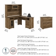 Bush Furniture Cabot L Desk with Hutch & File Cabinet in Reclaimed Pine
