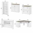 Fairview L Desk 5 Pc Office Set with Storage in White & Gray - Engineered Wood