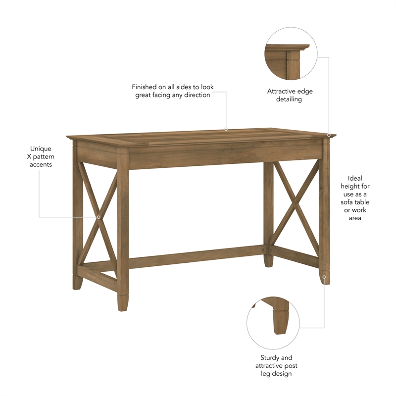 Key West 48W Writing Desk in Reclaimed Pine - Engineered Wood