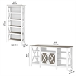 Key West Tall TV Stand with Bookcases in White and Gray - Engineered Wood