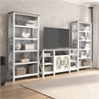 Key West Tall TV Stand with Bookcases in White and Gray - Engineered Wood