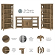 Key West Tall TV Stand with Bookcases in Reclaimed Pine - Engineered Wood