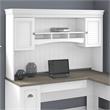 Fairview 60W Hutch for L Shaped Desk in White and Gray - Engineered Wood