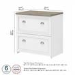 Fairview 2 Drawer Lateral File Cabinet in White and Gray - Engineered Wood