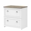 Fairview 2 Drawer Lateral File Cabinet in White and Gray - Engineered Wood