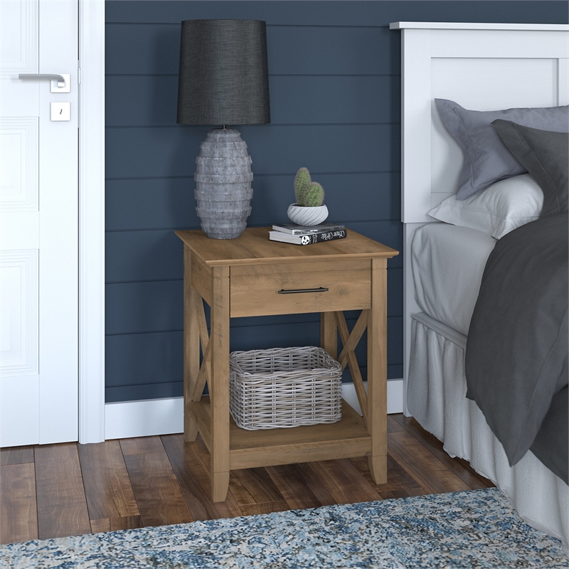 Key West Nightstand with Drawer in Reclaimed Pine - Engineered Wood