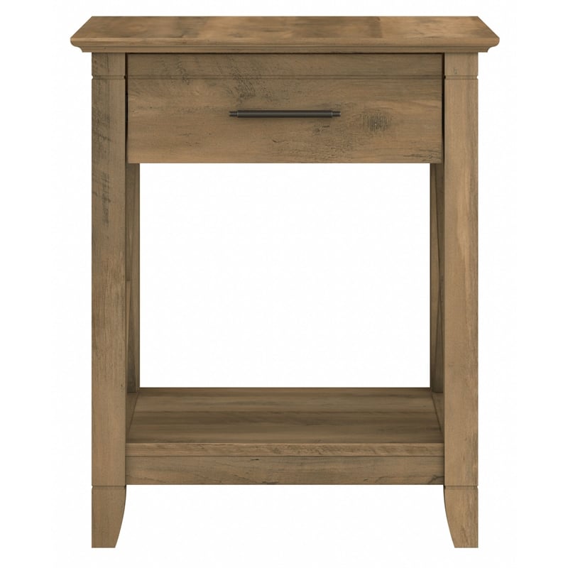 Bush Furniture Key West End Table with Storage in Reclaimed Pine