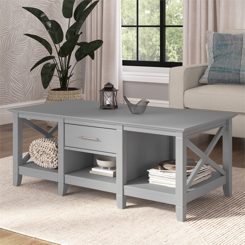Key West Coffee Table with Storage in Cape Cod Gray - Engineered Wood