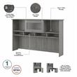 Cabot 60W Hutch in Modern Gray - Engineered Wood