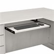 Bush Furniture Saratoga L Shaped Computer Desk with Drawers in Linen White