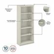 Saratoga Tall 5 Shelf Bookcase in Linen White Oak - Engineered Wood