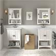 Bush Salinas Engineered Wood Double Vanity Set with Sinks in White