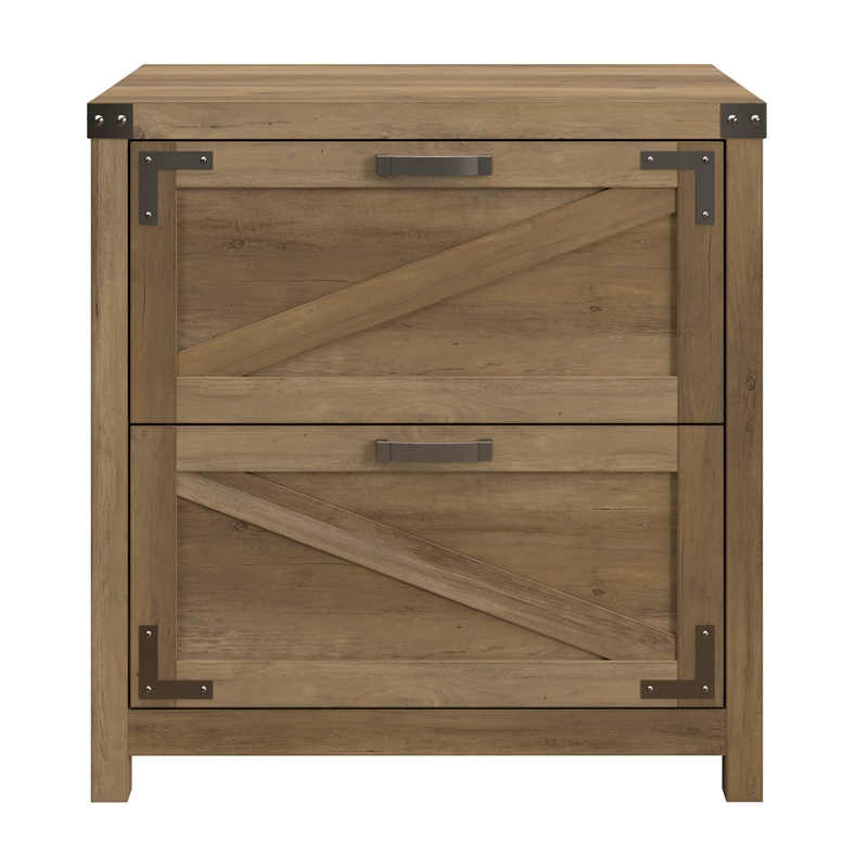 Bush Furniture Knoxville 2 Drawer Lateral File Cabinet in Reclaimed Pine