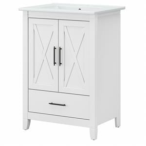 Bush Key West 24&quotW Engineered Wood Bathroom Vanity Cabinet in White Ash