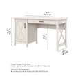 Key West 54W Computer Desk with Storage in Linen White Oak - Engineered Wood