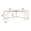 Key West 60W L Shaped Desk in Linen White Oak - Engineered Wood