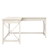 Key West 60W L Shaped Desk in Linen White Oak - Engineered Wood