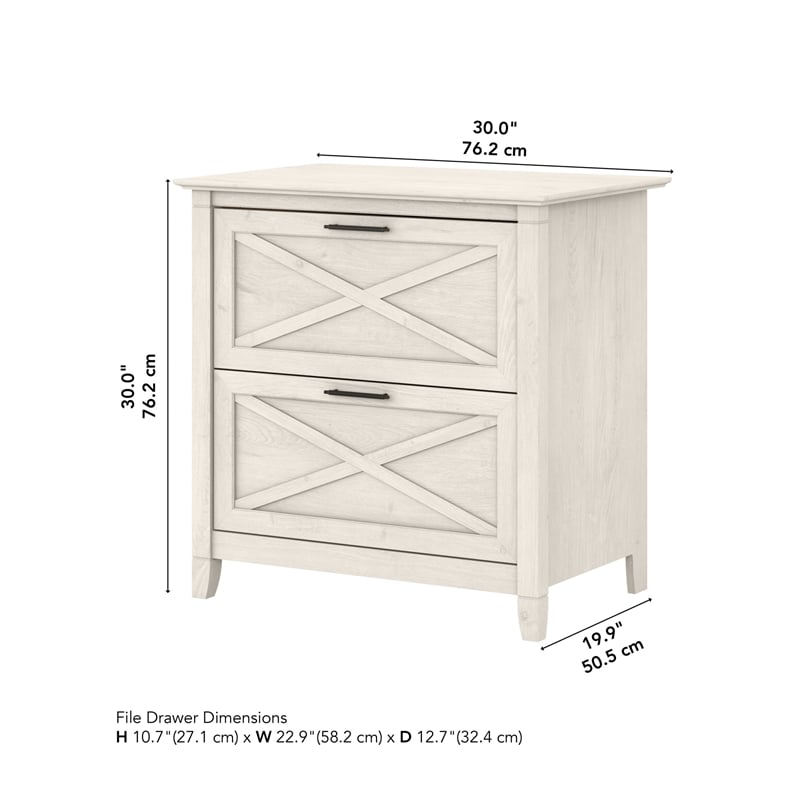 Key West 2 Drawer Lateral File Cabinet in Linen White Oak - Engineered Wood