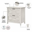 Key West Computer Desk with File Cabinet and Bookcase in White - Engineered Wood