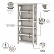 Key West Computer Desk with File Cabinet and Bookcase in White - Engineered Wood