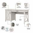 Key West Computer Desk with File Cabinet and Bookcase in White - Engineered Wood
