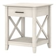 Key West End Table with Storage in Linen White Oak - Engineered Wood