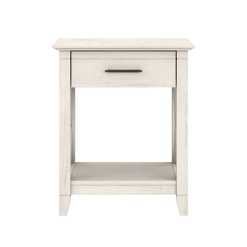 Key West End Table with Storage in Linen White Oak - Engineered Wood