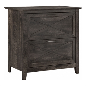 Key West 2 Drawer Lateral File Cabinet in Dark Gray Hickory - Engineered Wood
