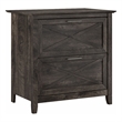 Key West 2 Drawer Lateral File Cabinet in Dark Gray Hickory - Engineered Wood
