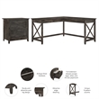Key West L Shaped Desk with Lateral File Cabinet in Dark Gray - Engineered Wood